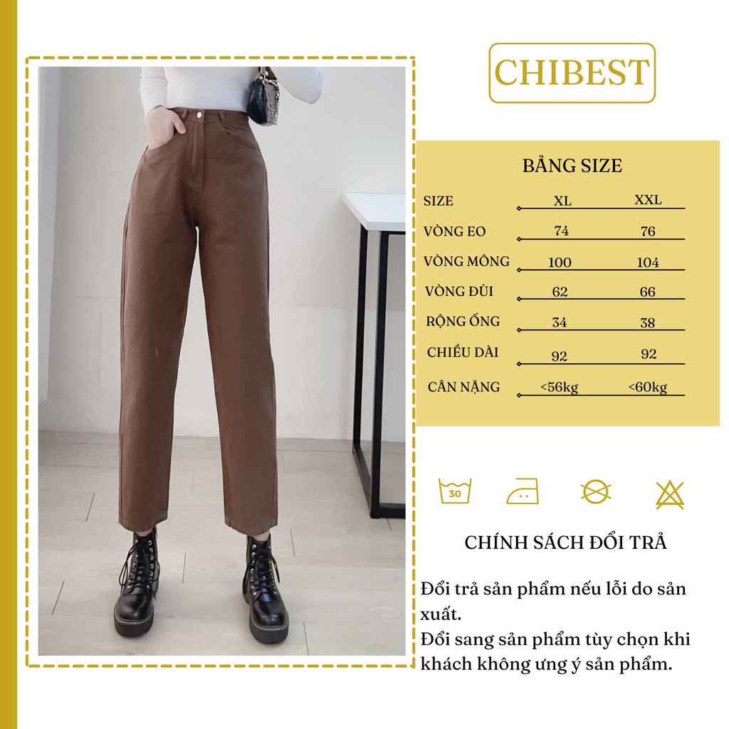 Quần baggy nữ quần baggy kaki trơn baggy lưng cao CHIBEST QKT003