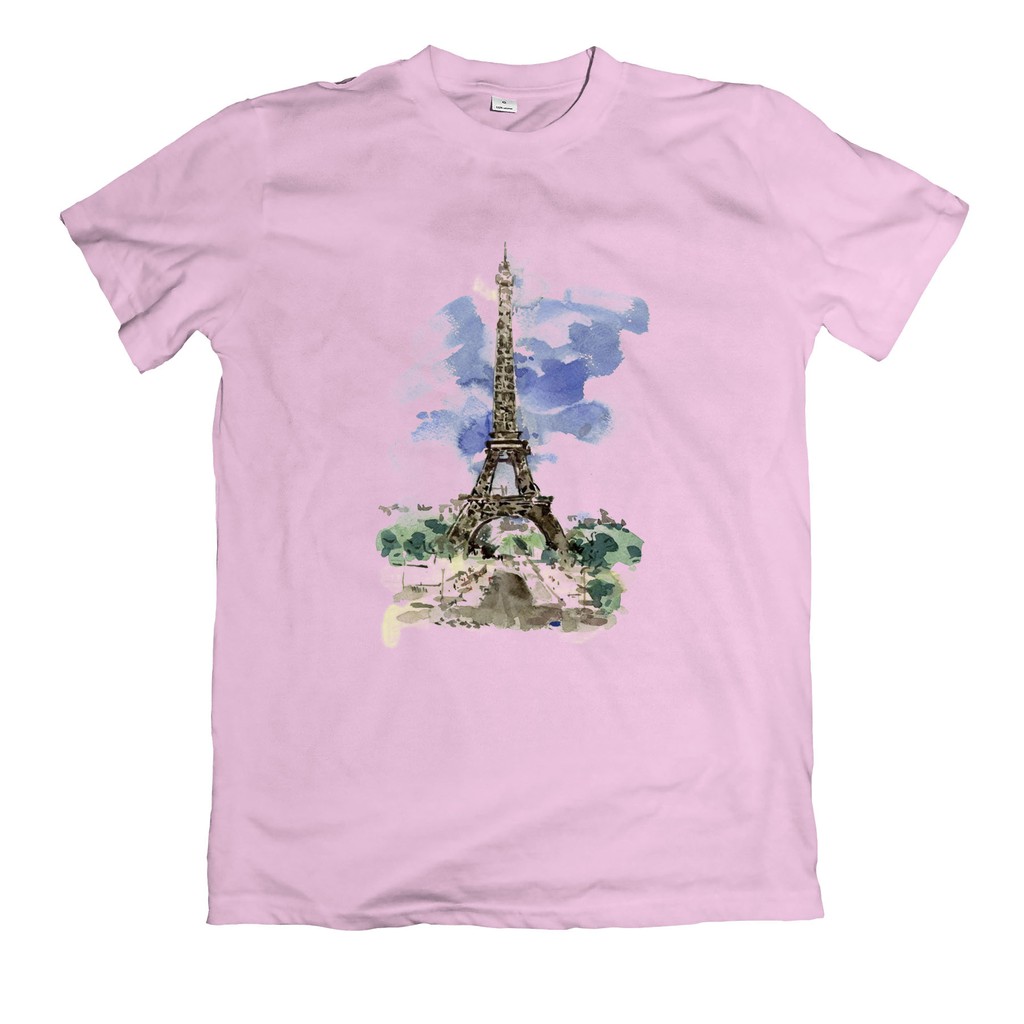 Áo thun in hình phong cách vẽ tháp eiffel đẹp