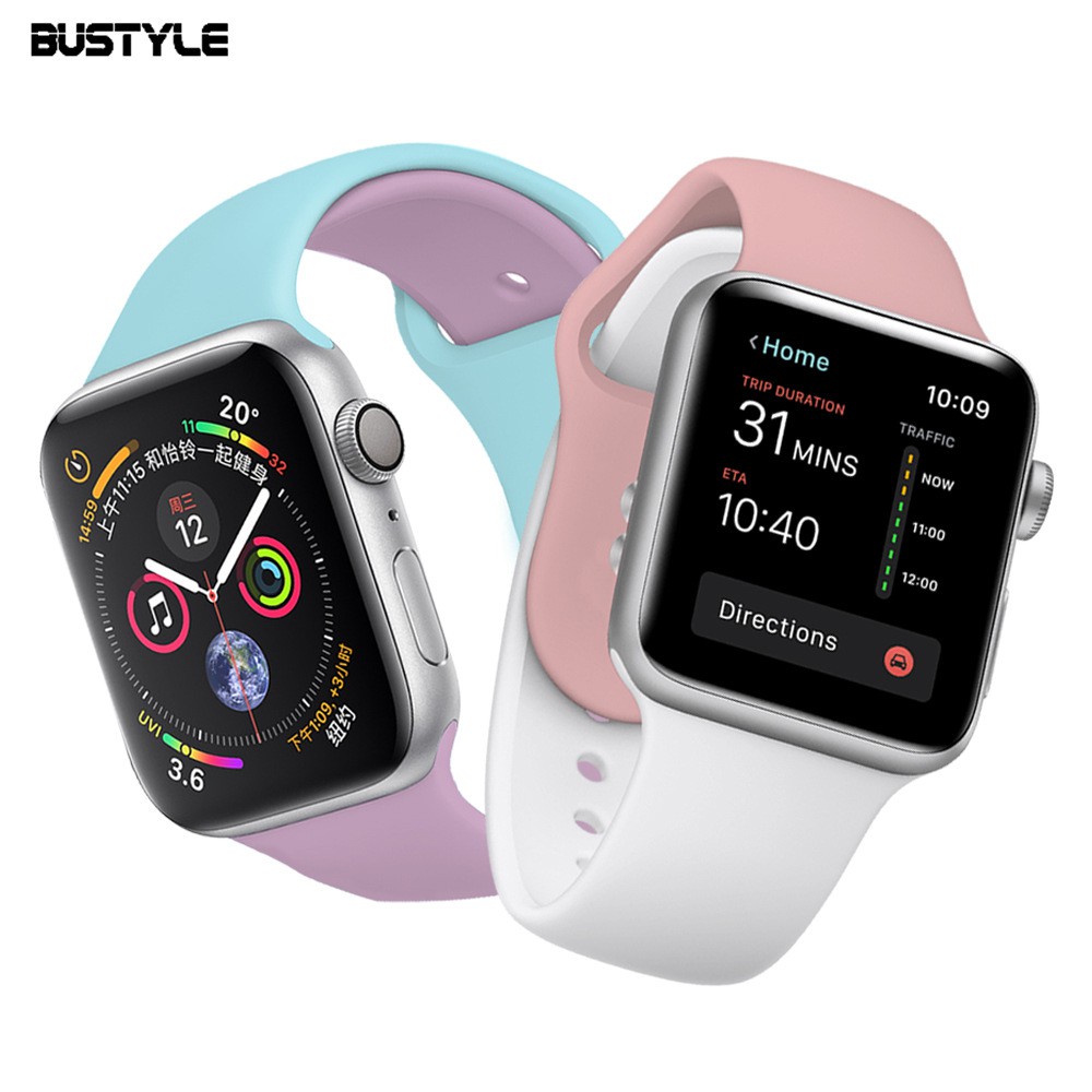 Dây Đeo Hai Màu Tương Phản Cho Đồng Hồ Thông Minh Apple Watch Iwatch 1 / 2 / 3 / 4 / 5 / 6