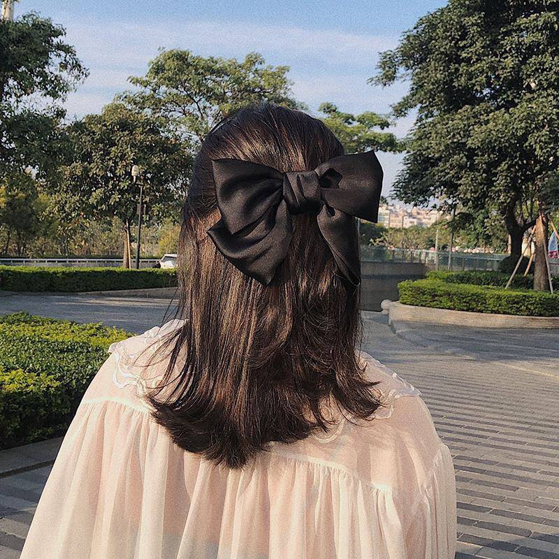 Kẹp tóc nơ vải lụa chiffon mềm 6 màu độc đáo