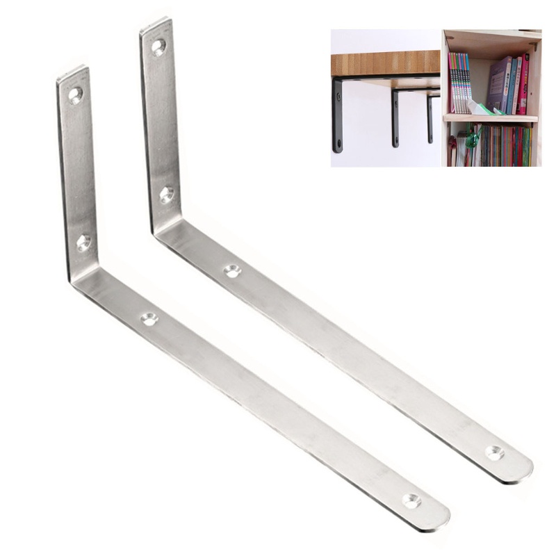 Set 2 Khung Chữ L Gắn Góc Tường Bằng Thép Không Gỉ