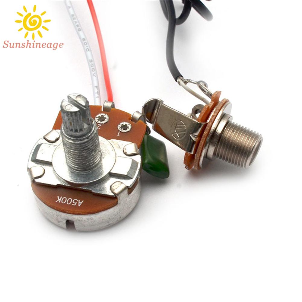 SUNAGE- ~Guitar Wiring Harness Prewired 3 Way Toggle Switch 500K Pots 1 Volume 1 Tone SsHYwW UGuedf【SUNAGE-HOT Fashion】