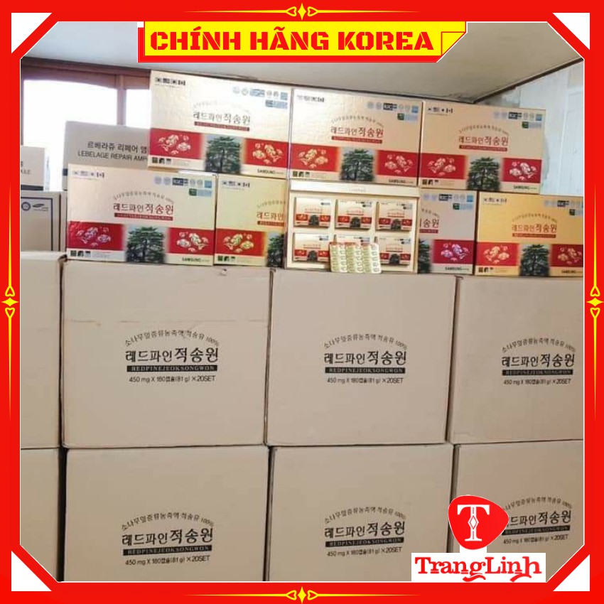 Tinh dầu thông đỏ chính phủ nội địa hàn quốc hộp 180 viên, tranglinhkorea