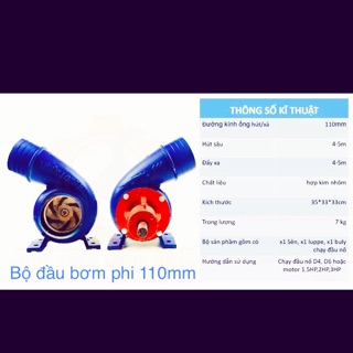 Bộ sên bơm nước đường kính ống 110mm lắp moto kéo buli