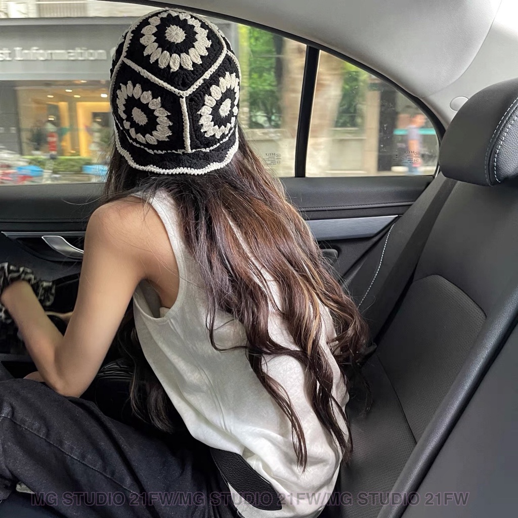 Nón tai bèo Mg Studio kiểu retro thêu hoa một tùy chọn