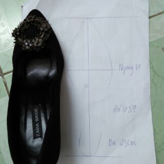 Giày zara công sở mặt đá sz 35