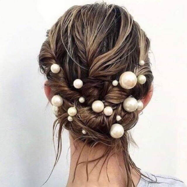 [Mã SKAMCLU8 giảm 10% cho đơn từ 100K] Sét trâm cài tóc - bộ 18 hạt (Hàng làm tay) (mã HC295)