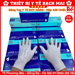 Găng Tay Y Tế DUY HẰNG Có Bột - Hộp 100 Cái