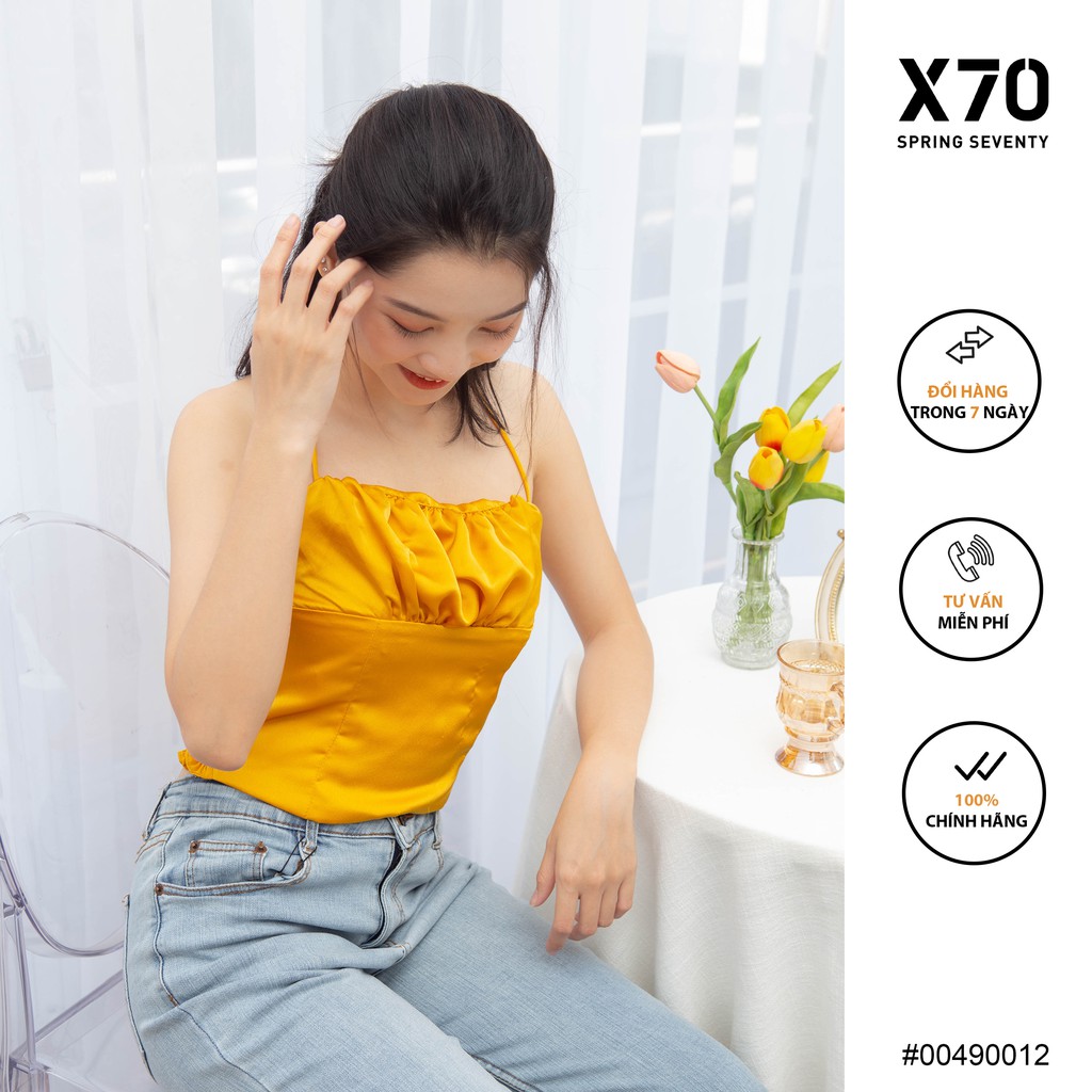 Áo Croptop Hai Dây Thiết Kế Xếp Li Thời Trang X70 - 00490012 | BigBuy360 - bigbuy360.vn