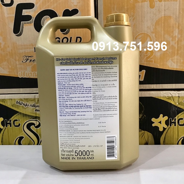 Nước giặt xả HC – FOR Gold 6in1 5.000ml Thái Lan