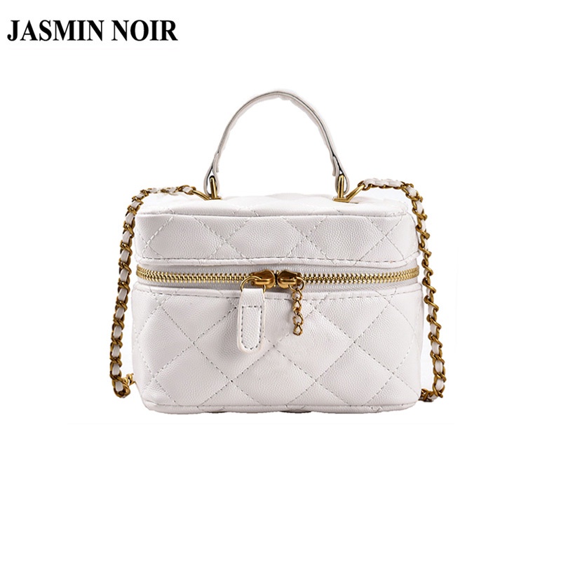Túi Mini JASMIN NOIR Họa Tiết Caro Phối Dây Xích Sang Trọng Độc Đáo Cho Nữ