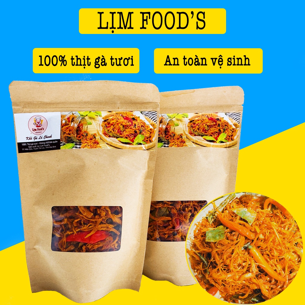 Khô Gà Cay Lá Chanh Lịm Food's 1kg (Mềm - Đậm vị) | An Toàn Vệ Sinh Thực Phẩm - Đồ Ăn Vặt Lịm Food's | BigBuy360 - bigbuy360.vn