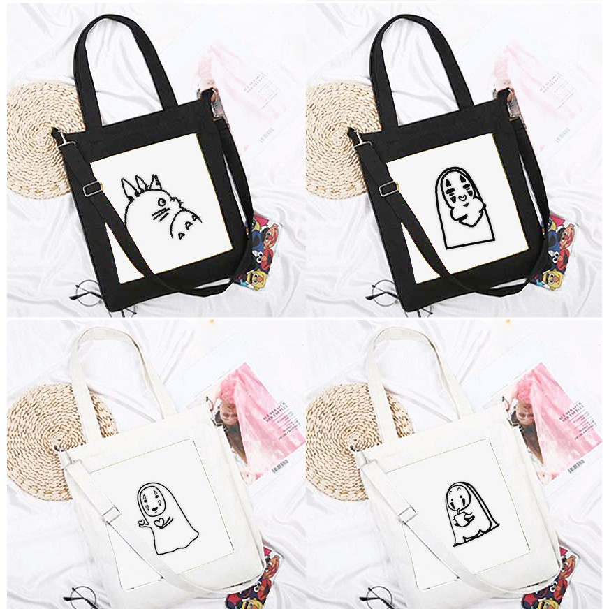 Túi tote thêu totoro vô diện TTT21 túi 2 lớp đeo chéo cute dễ thương