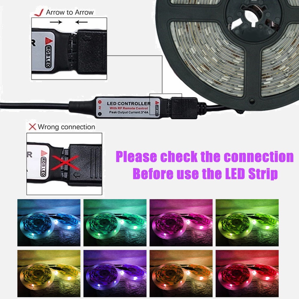 Dây Đèn LED 5050-44 Bóng Nhiều Màu Sắc Kèm Điều Khiển Từ Xa