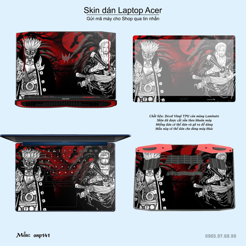 Skin dán Laptop Acer in hình One Piece nhiều mẫu 17 (inbox mã máy cho Shop)