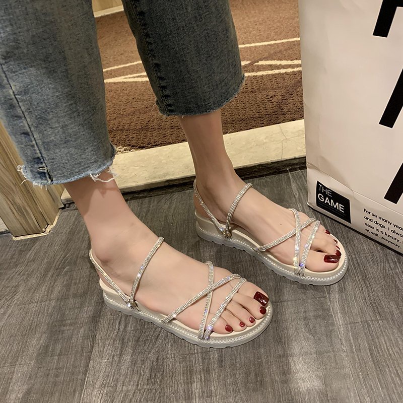 Dép sandal IELGY đế dày đính đá thoải mái thời trang dành cho nữ