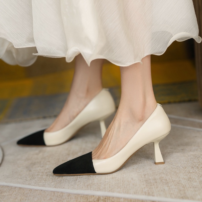 Giày Cao Gót Mũi Nhọn Thiết Kế Mỏng Thiết Kế Mới Thời Trang Theo Phong Cách Pháp Cho Nữ
