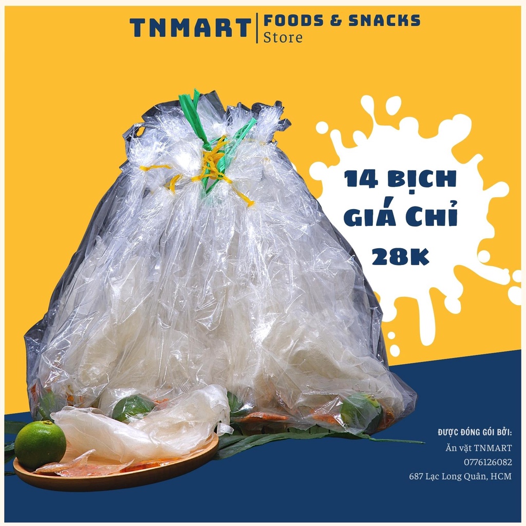Bánh tráng phơi sương rìa muối tắc 1 sâu 14 bịch ăn vặt TiNimart