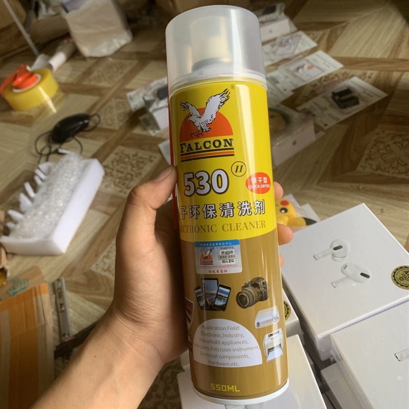 Nước tẩy rửa màn hình, keo kính, đa năng Falcon 530 dung tích 550ml