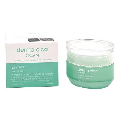 Kem dưỡng da ngừa mụn chiết xuất rau má 3W CLINIC Derma Cica cream  55g