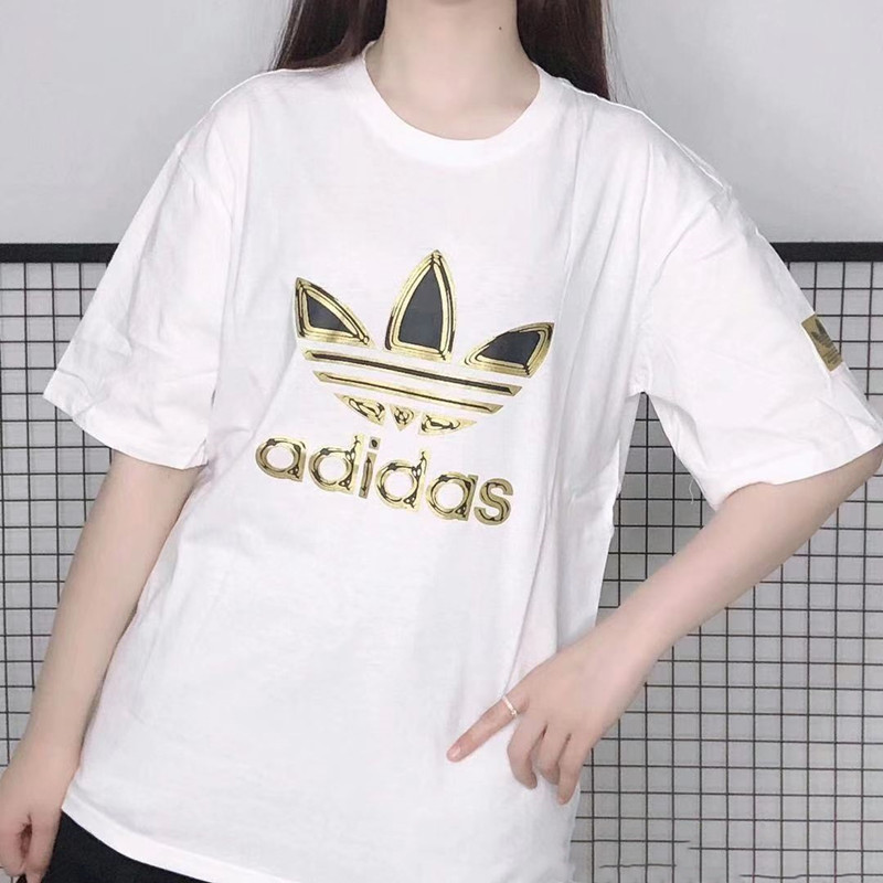 Áo Thun Tay Ngắn Cổ Tròn In Logo Adidas Thời Trang Cá Tính Cho Nữ