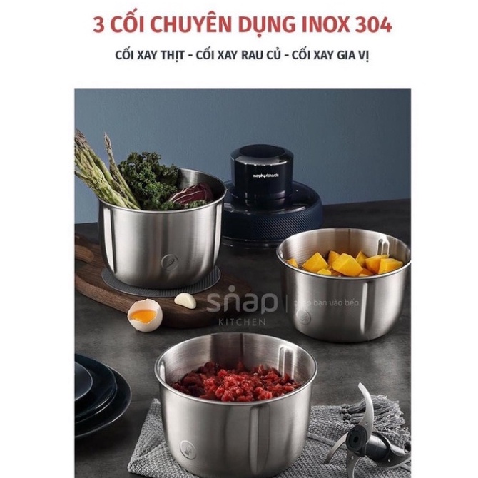 Máy Xay Đa Năng Morphy Richards MR9401, 3 Cối Inox Cao Cấp Hàng Chuẩn - Bảo Hành 2 năm