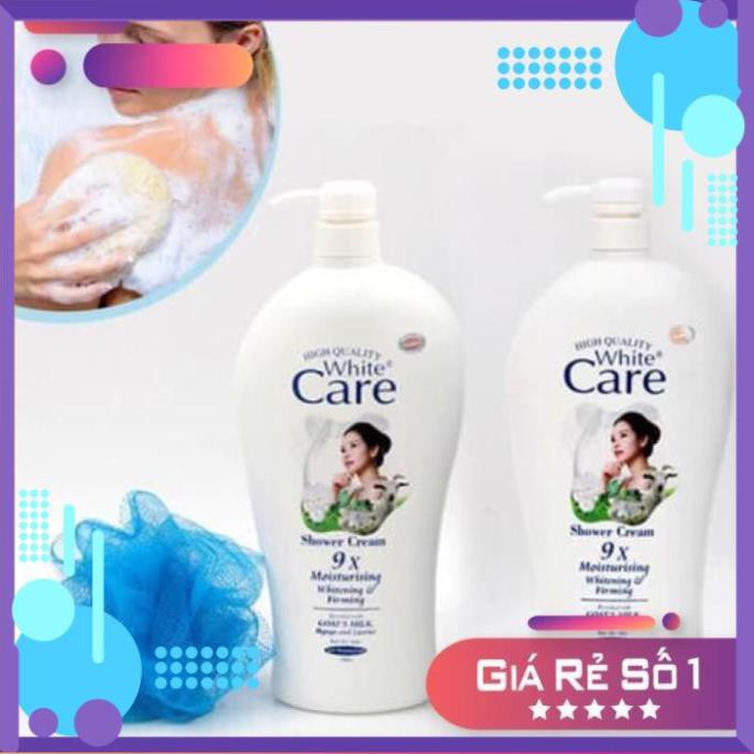 [XẢ HÀNG] [XẢ HÀNG] Sữa Tắm Trắng Dê White Care 9X-1200ml Cao Cấp