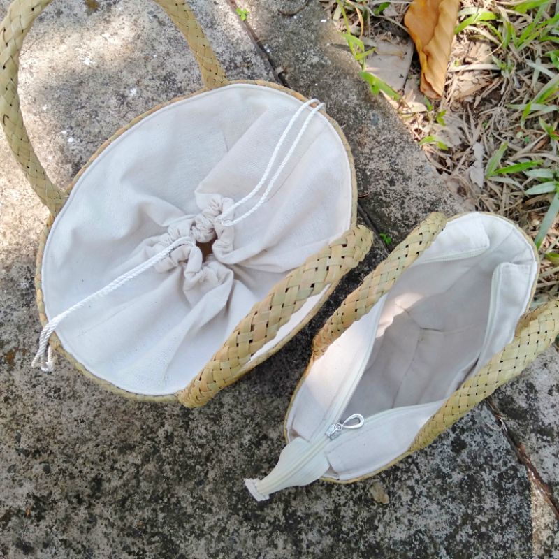 Túi cói mini trơn đơn giản thanh lịch