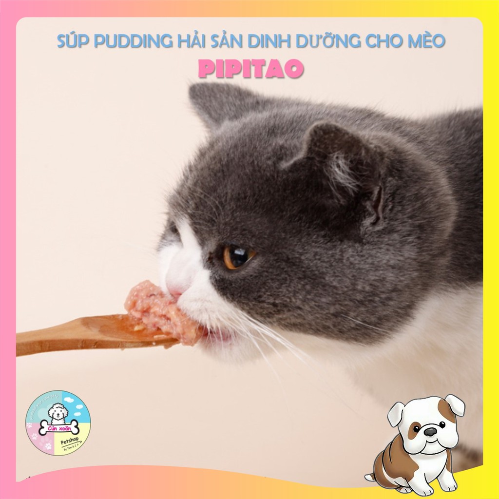 Súp thưởng cho mèo vị hải sản Pipitao 🐟Túi 250gr🐟 (10 viên 25gr)