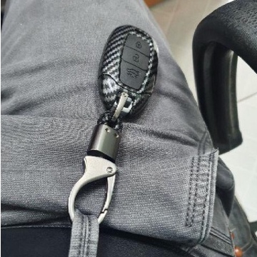 Ốp Khóa Ô Tô Hyundai Santafe 2021-2022, Tucson 2022 Vân Carbon