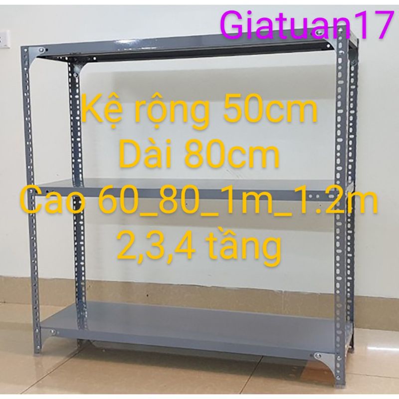 Kệ sắt mâm vê lỗ( rộng 50cm, dài 80cm),( cao 60cm, 80cm, 1m, 1.2m) nhiều tầng