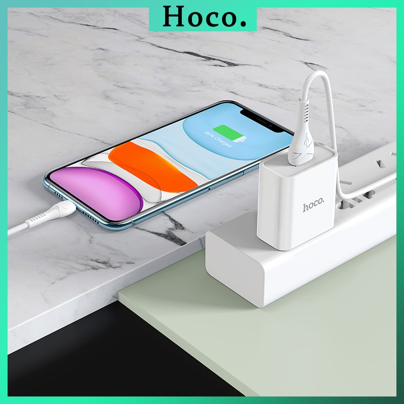 Củ sạc Hoco C81 2.1A cổng cốc sạc nhanh USB chất liệu PVC an toàn dành cho iPhone Samsung Huawei Xiaomi Oppo cục sạc