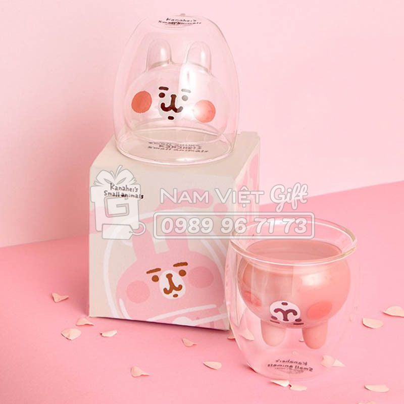 Ly Cốc Thủy Tinh 2 Lớp Thỏ Nhỏ Quà Tặng Giáng Sinh Noel Sinh Nhật Lý Tưởng