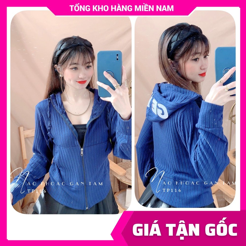 Áo khoác chống nắng nữ chất thun gân tăm mềm mát co giãn thêu chữ dễ thương TP116