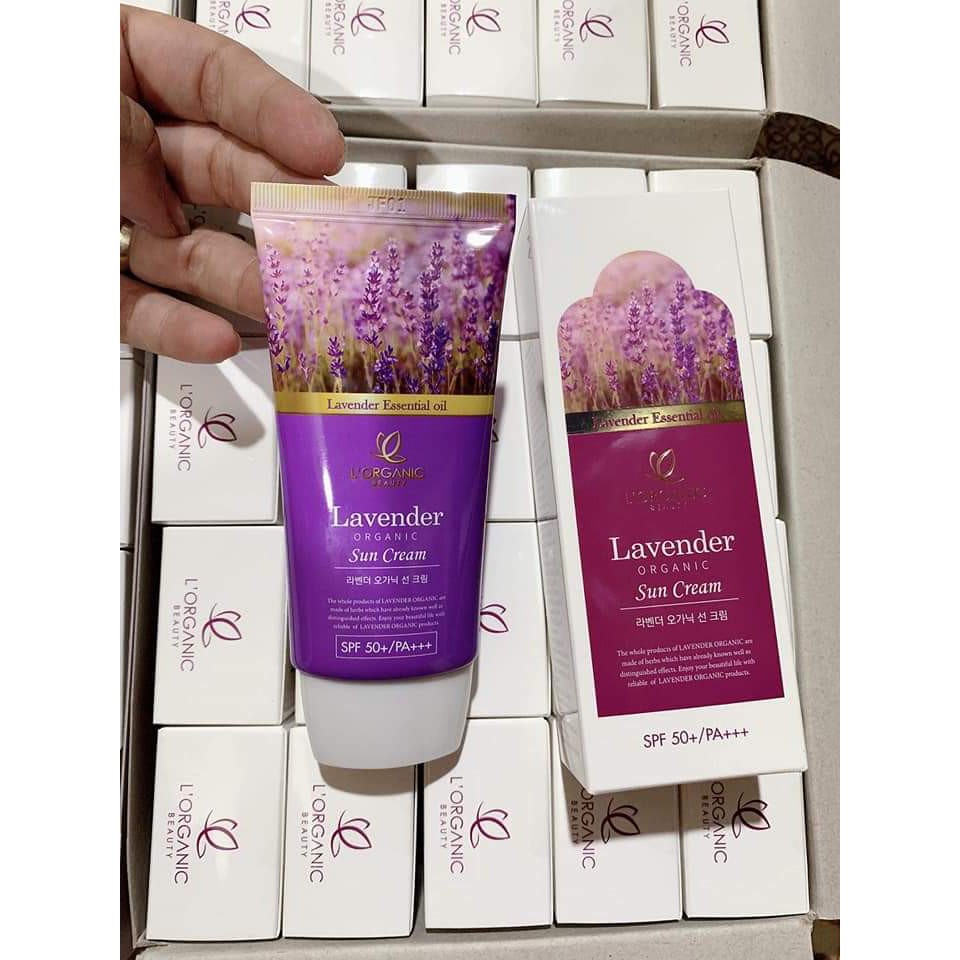 Kem chống nắng Lavender Organic chỉ số 50spf, 50g kiềm dầu, lên tone da, chống trôi dành cho da dầu, da nhạy cảm | BigBuy360 - bigbuy360.vn