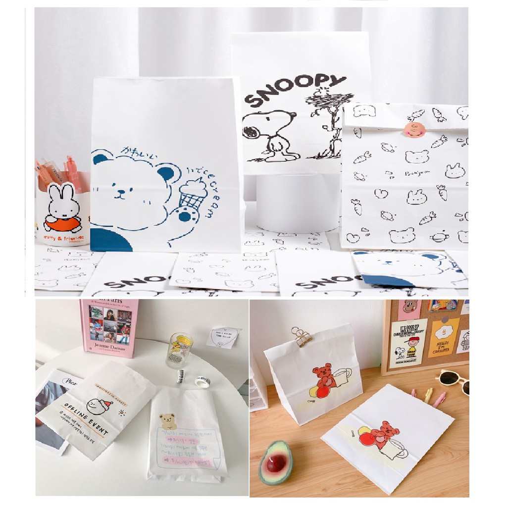Túi Giấy Vuông In Họa Tiết Hoạt Hình Nhiều Màu Sắc Dùng Làm Phụ Kiện Chụp Ảnh
