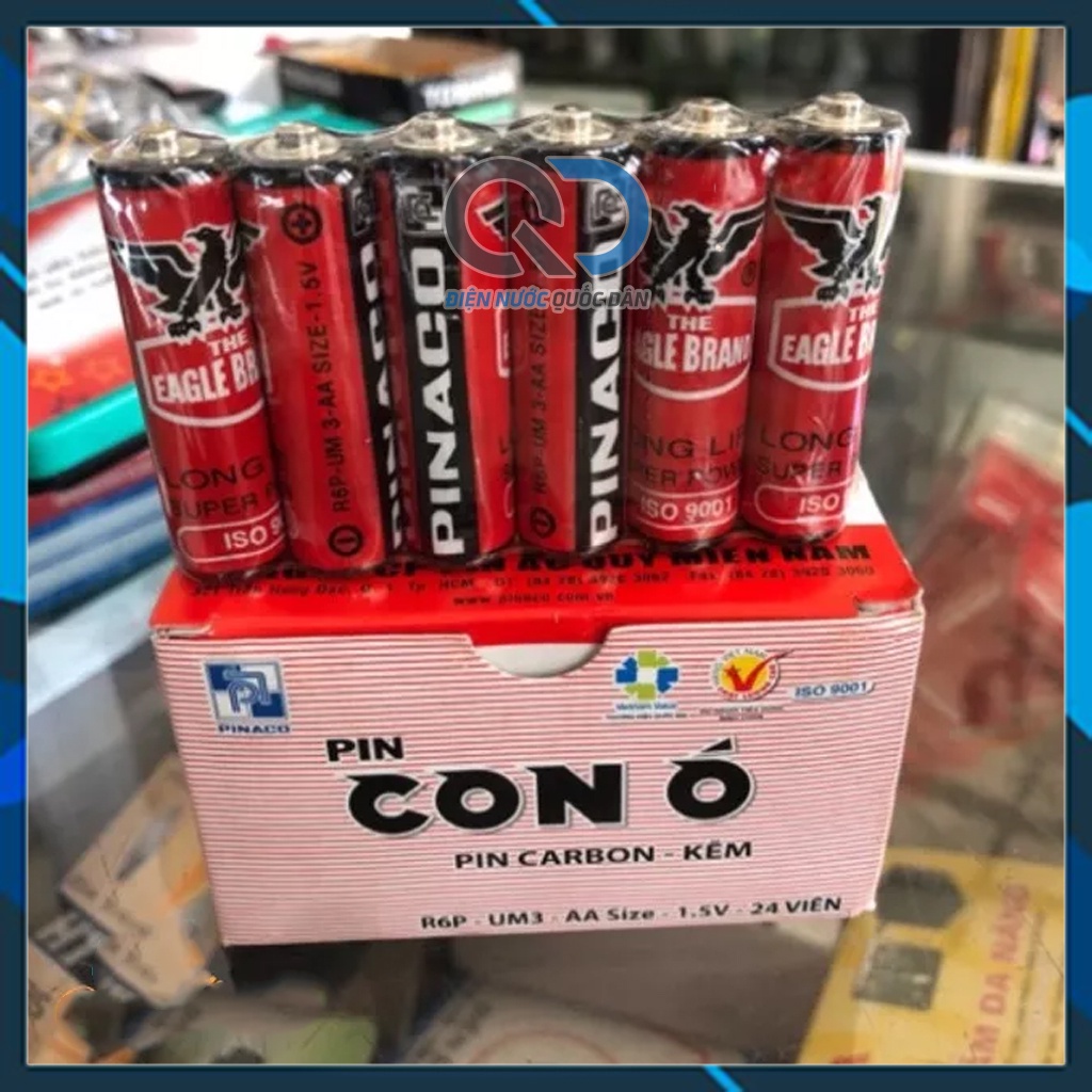 Pin con ó, pin tiểu 2A AA dùng cho đồng hồ, đồ chơi, remote - Hộp 24 viên