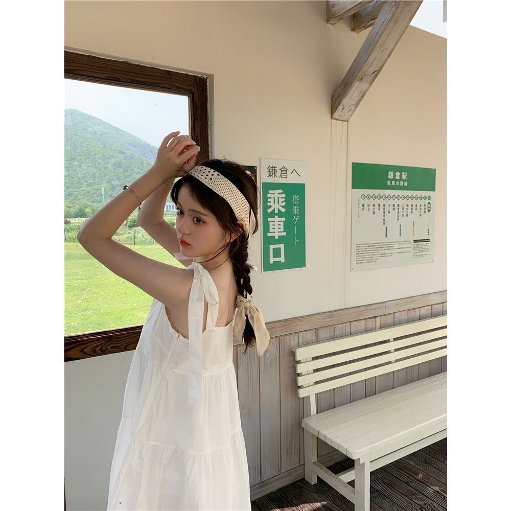 Đầm 2 Dây, Đầm 2 Dây Buộc Nơ Bản To Babydoll Dáng Dài 2 Màu | BigBuy360 - bigbuy360.vn