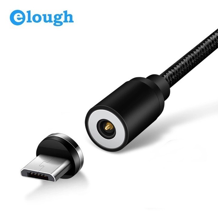 Cáp Sạc Hít Nam Châm Kèm 2 Đầu MicroUSB E360 Hít Nam Châm Elough Chính Hãng