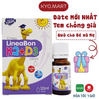 Lineabon Drops Vitamin D3 K2 MK7 cho bé hấp thu tối đa Canxi, chắc khỏe xương, răng An toàn với trẻ sơ sinh - Có Tem phụ