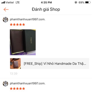 [FREE_Ship] Ví Nhỏ Handmade Da Bò Galaxy Store GVM04 (Nâu đỏ)