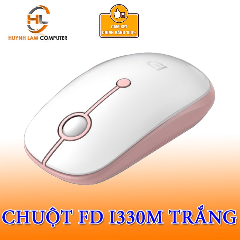 Chuột không dây FD I330M Trắng Hồng 1600DPI Pin sạc Hãng phân phối