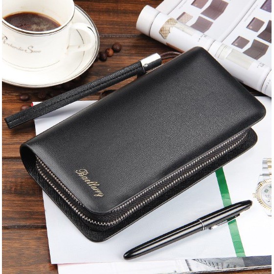 Ví Nam Cầm Tay Cao Cấp Sang Trọng Thương Hiệu Burberry (2 khóa ),Ví Da Nam Cao Cấp