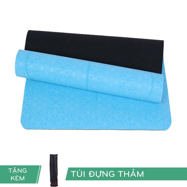 Thảm Tập Yoga Định Tuyến Relax Hebeyoga PU Cao Su Cao Cấp Kèm Túi