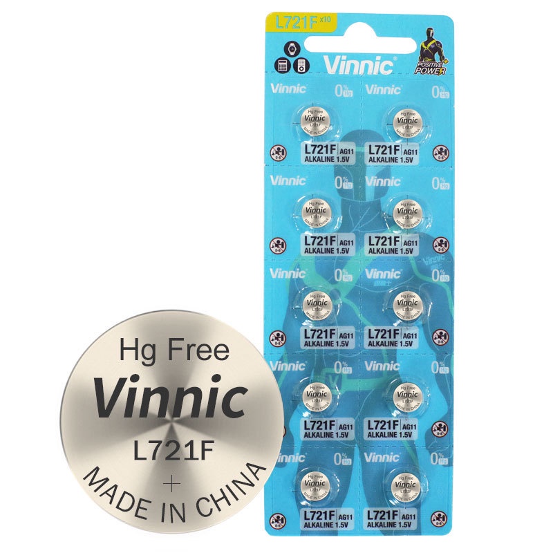Vĩ 10 viên Pin Vinnic L721F AG11 SR721SW 362 Chính Hãng