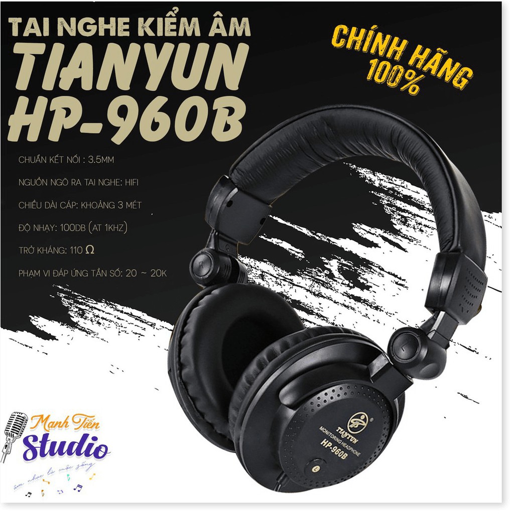 Tai nghe kiểm âm  chụp tai  gaming cực hay chất lượng cao TIANYUN HP - 960B bảo hành 12 tháng