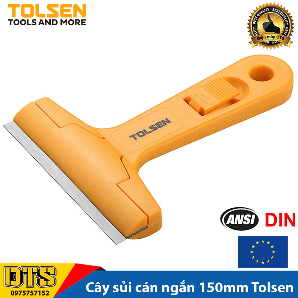 Cây sủi cán ngắn Tolsen 150mm, vệ sinh tường, dụng cụ sủi sơn siêu sắc (Kèm 3 lưỡi dao) - Tiêu chuẩn xuất khẩu châu Âu