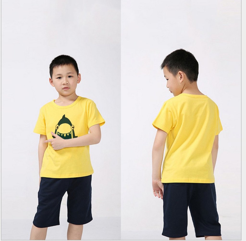 Áo Thun Trẻ Em áo thun trẻ em nam nữ  In Cá Mập Cute cho bé từ 3 tới 12 tuổi