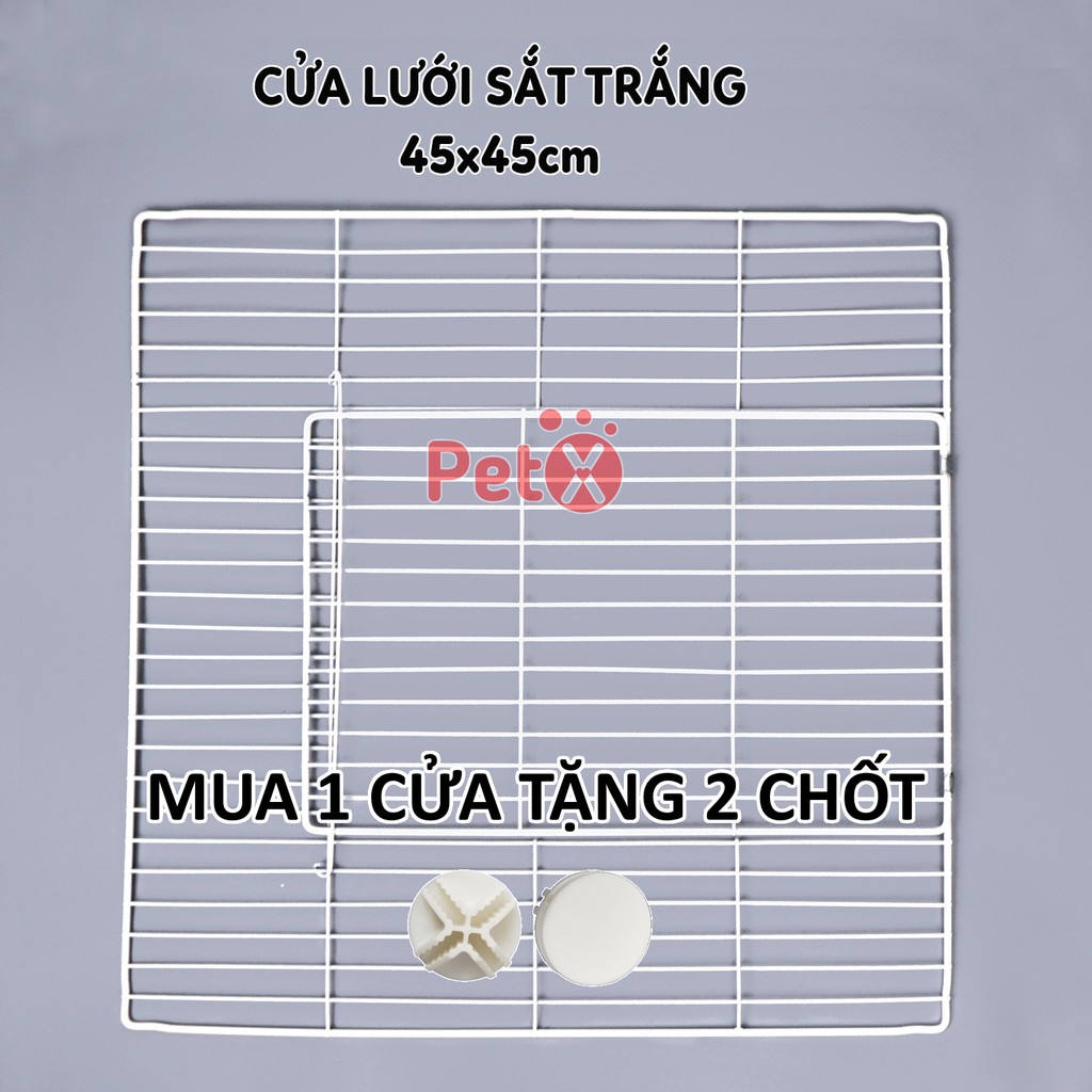 Lưới sắt thép ghép chuồng chó, mèo, kích thước 45x45cm (Bán lẻ theo tấm) mỗi tấm tặng kèm 2 chốt