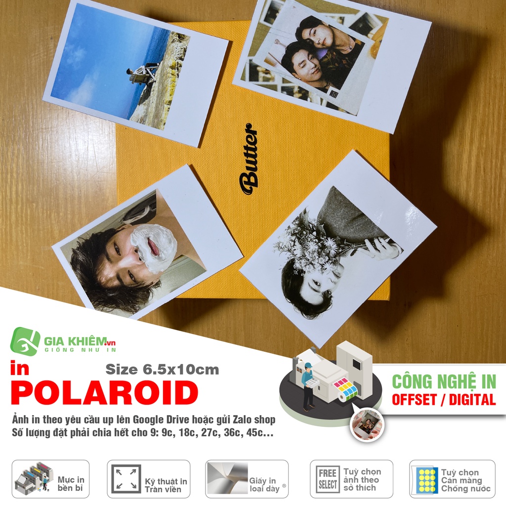 In combo 9 ảnh Polaroid không phai không nhòe màu size 6.5x10 ảnh theo yêu cầu